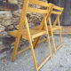 Series of 4 folding chairs in solid beech