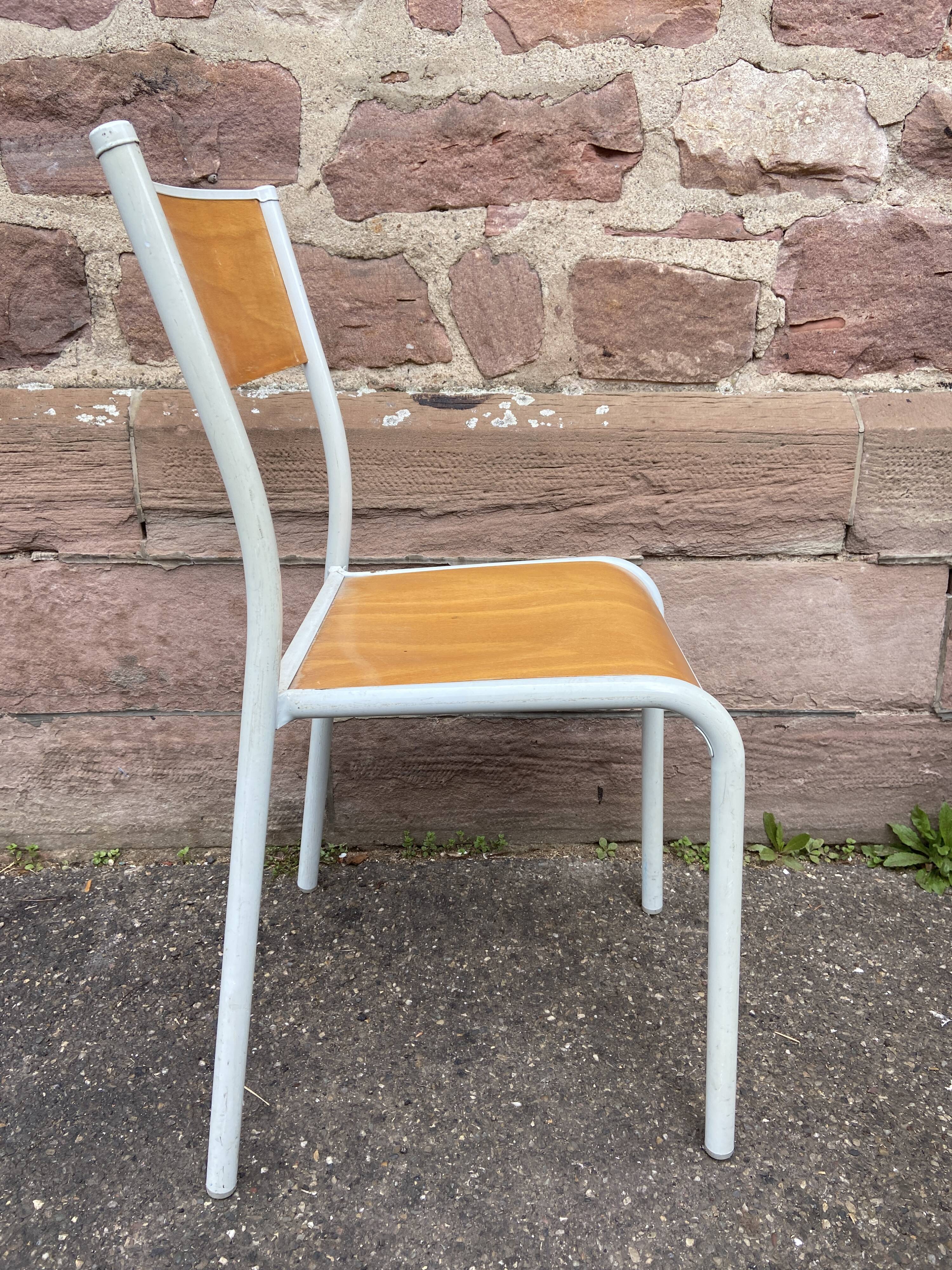 6 school chairs 70s industrial vintage school communities Mullca gaston cavaillon