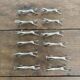 Set of 12 vintage horse galloping knife rests – Silver-plated metal