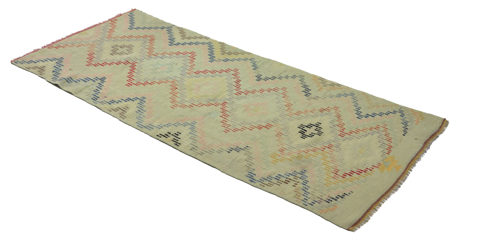 Anatolian handmade kilim rug 244 cm x 76 cm