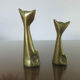 Couple of stylized cats in brass 70s
