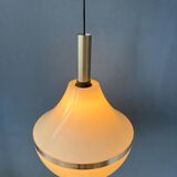 Vintage beige plexiglass space age pendant light