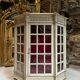 Napoleon III Period Display Cabinet in Painted Wood with Beveled Tiles in Louis XVI Style