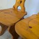 Vintage Alpine Wooden Chairs (Set of 4) Heart Cut-Out