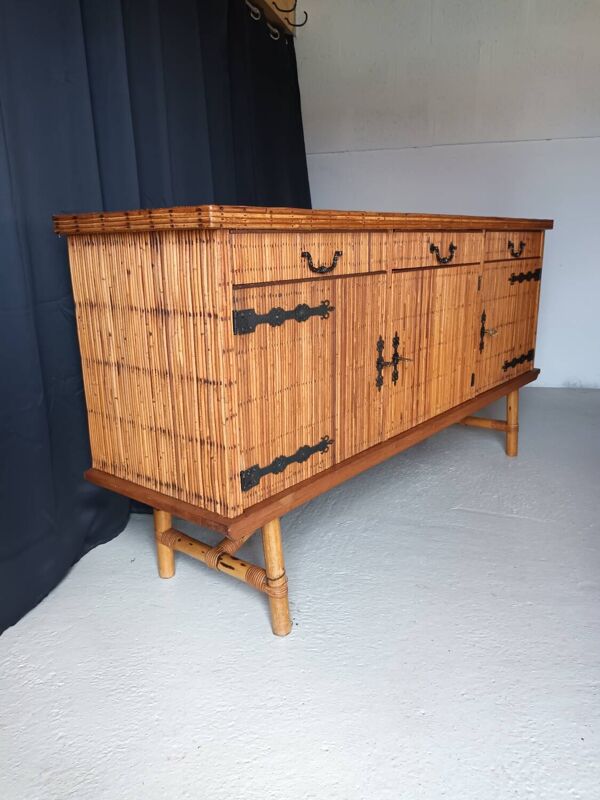 Enfilade vintage en rotin