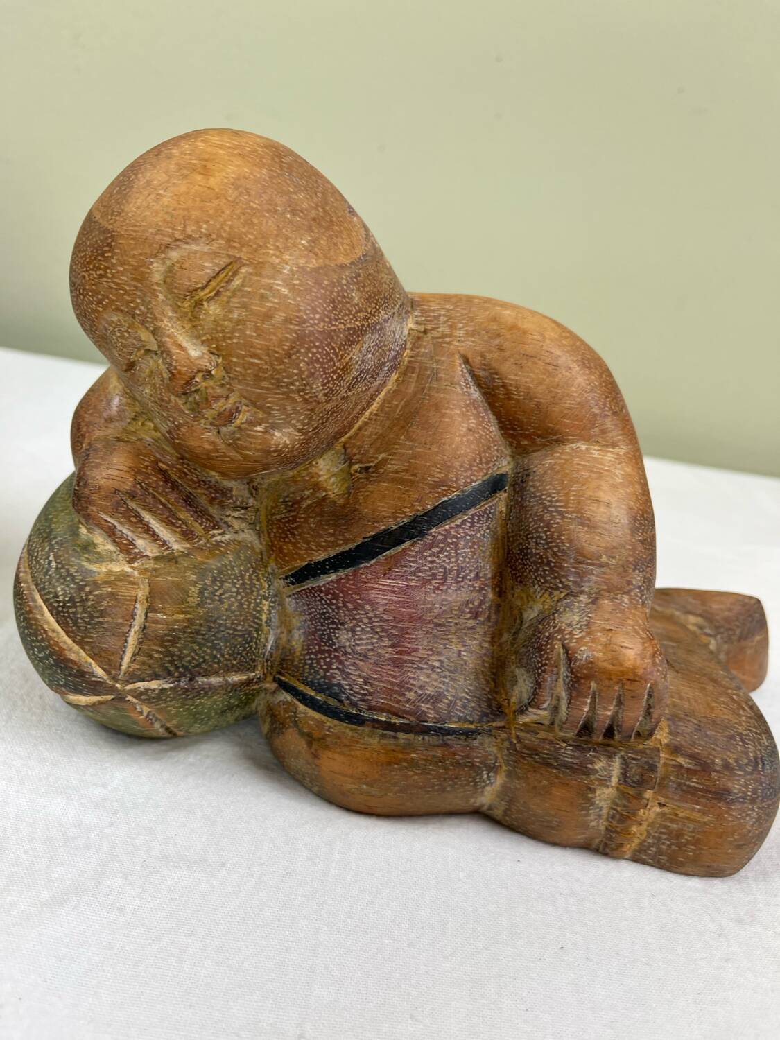 Carved wooden bookends