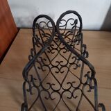 Panier de rangement en fer forgé vintage années 60
