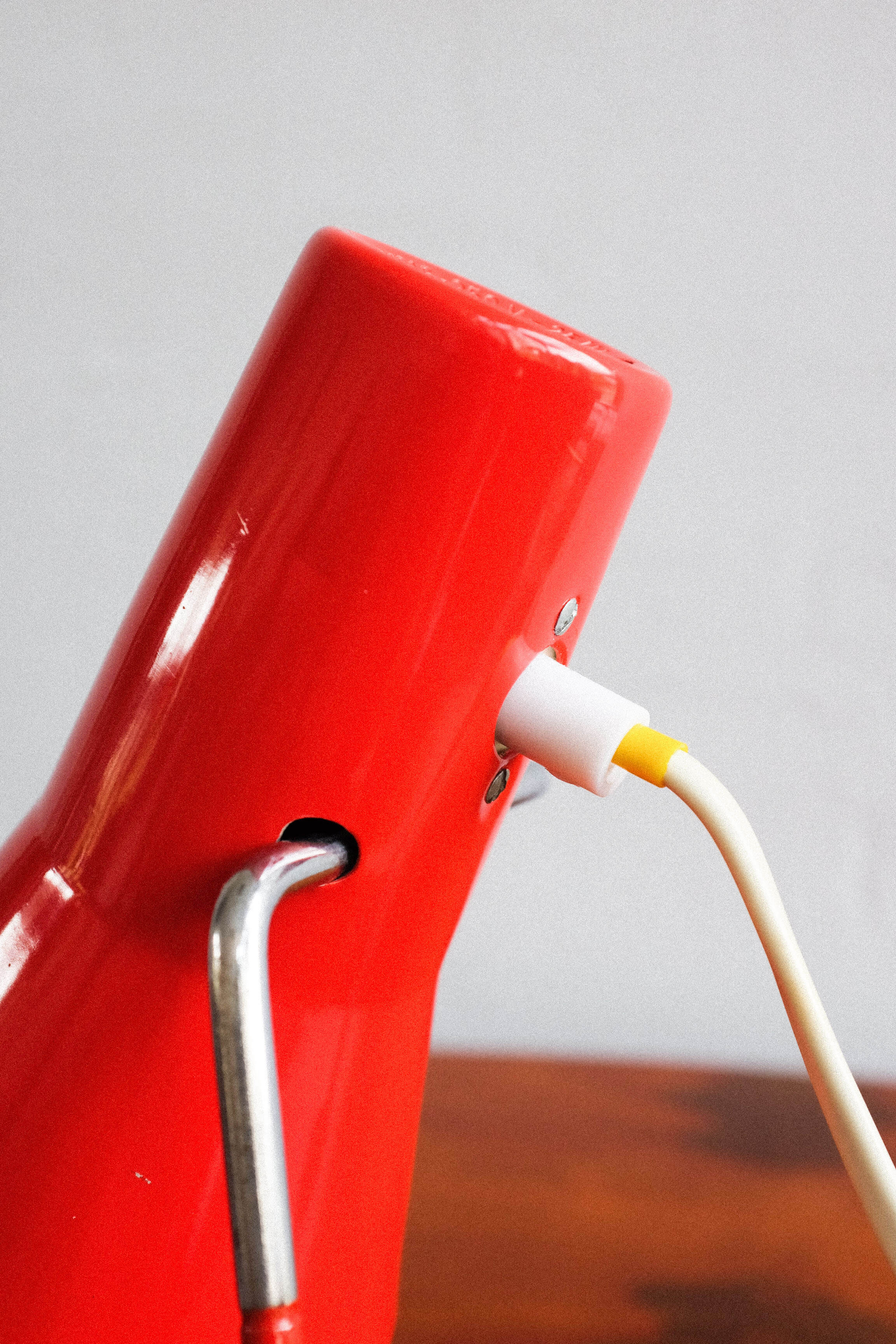 Vintage czechoslovakian red table lamp Drupol 21616, 1960s