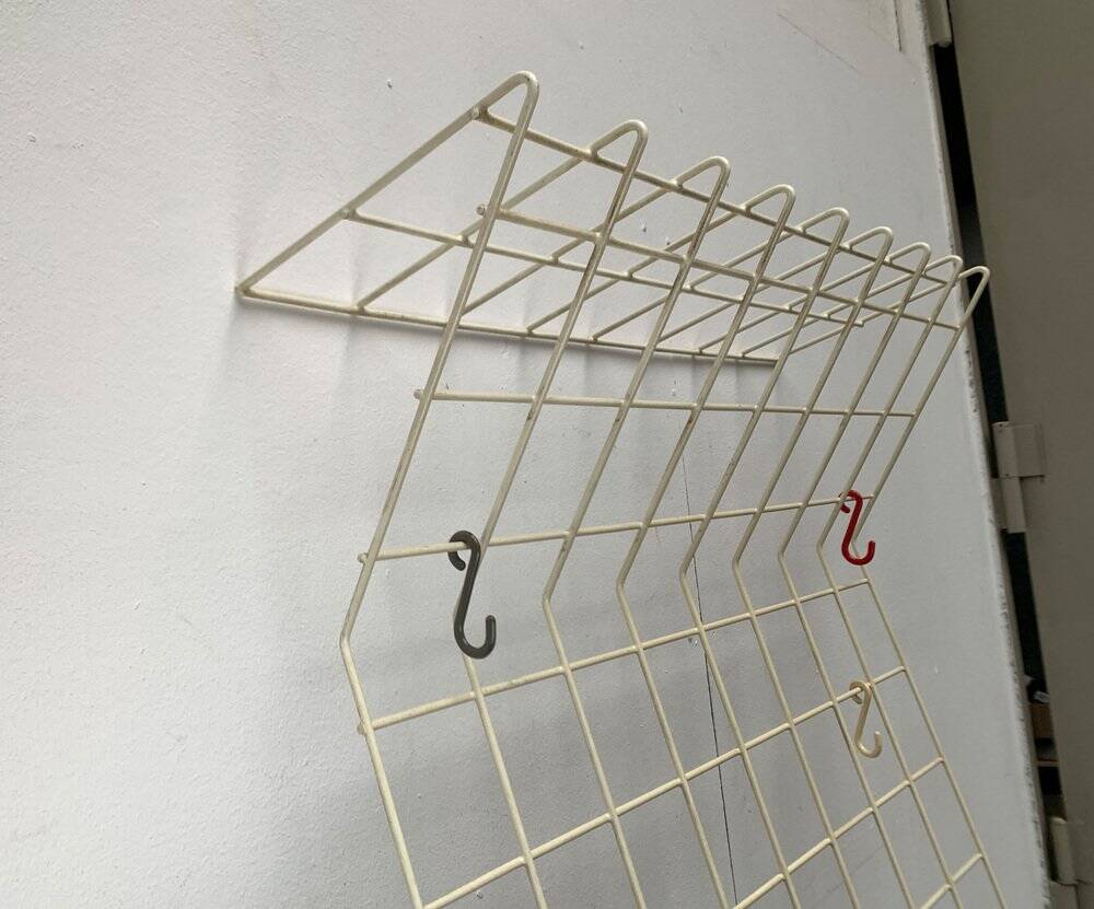 German minimalist Mid-Century coat rack in rope, 1960s