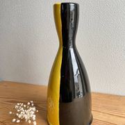 Vintage Vallauris two-tone black and yellow earthenware vase