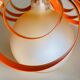 French modern orange metal ribbon lamp
