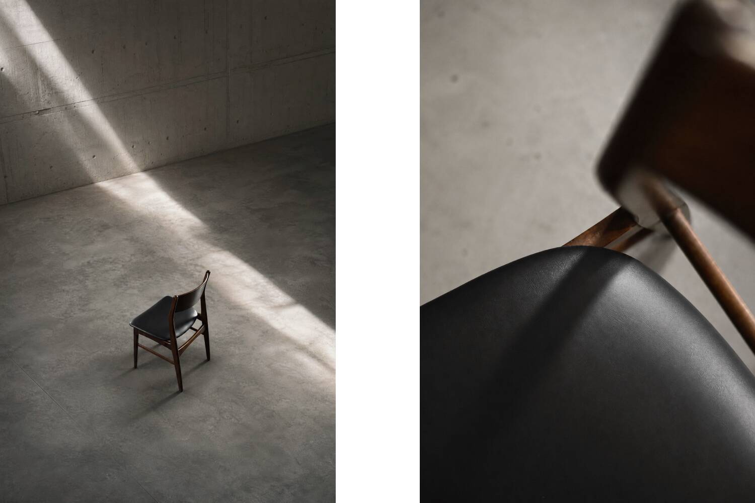 Ensemble de 4 chaises de salle à manger scandinaves modernes des années 50 en hêtre et palissandre.
