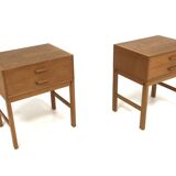 Pair of oak bedside tables, Sweden, 1960