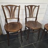 4 chaises bistrot en bois courbé