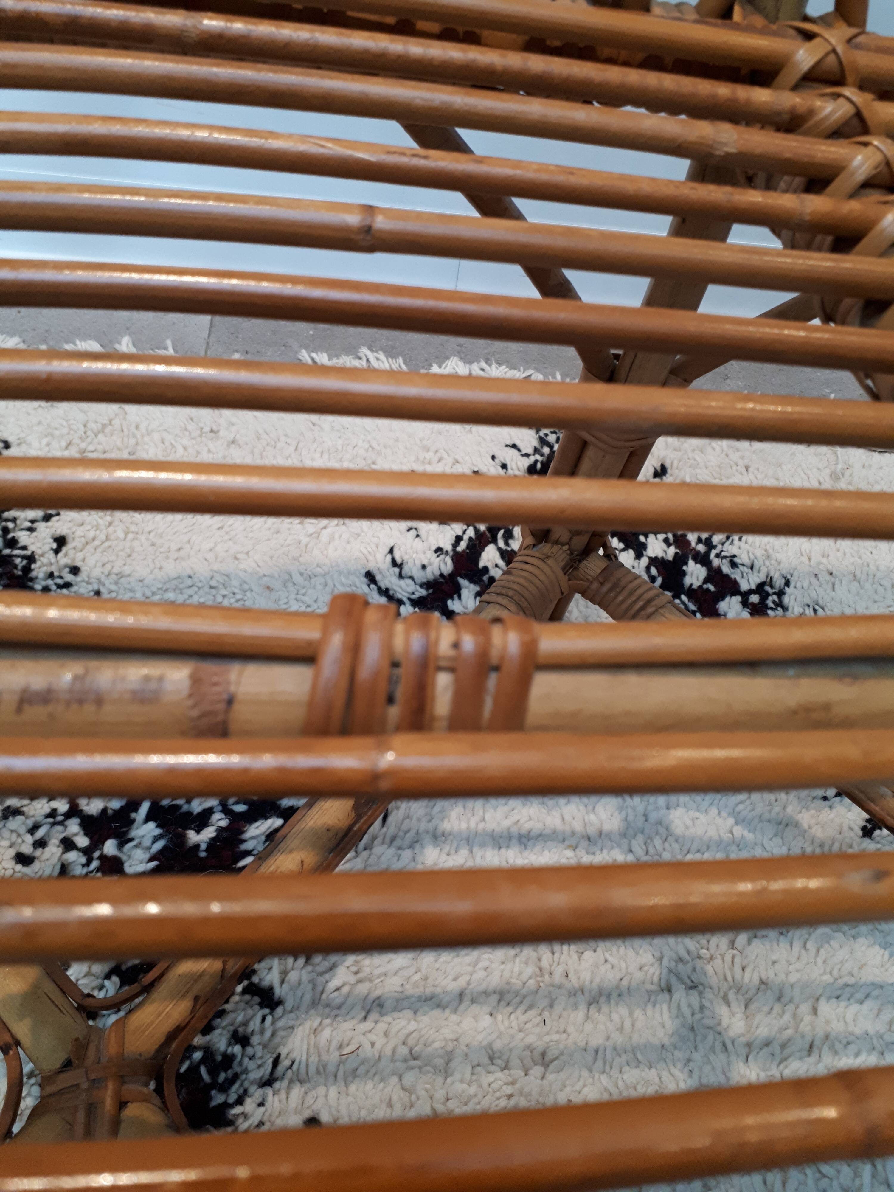 Rattan bench from the 1960s