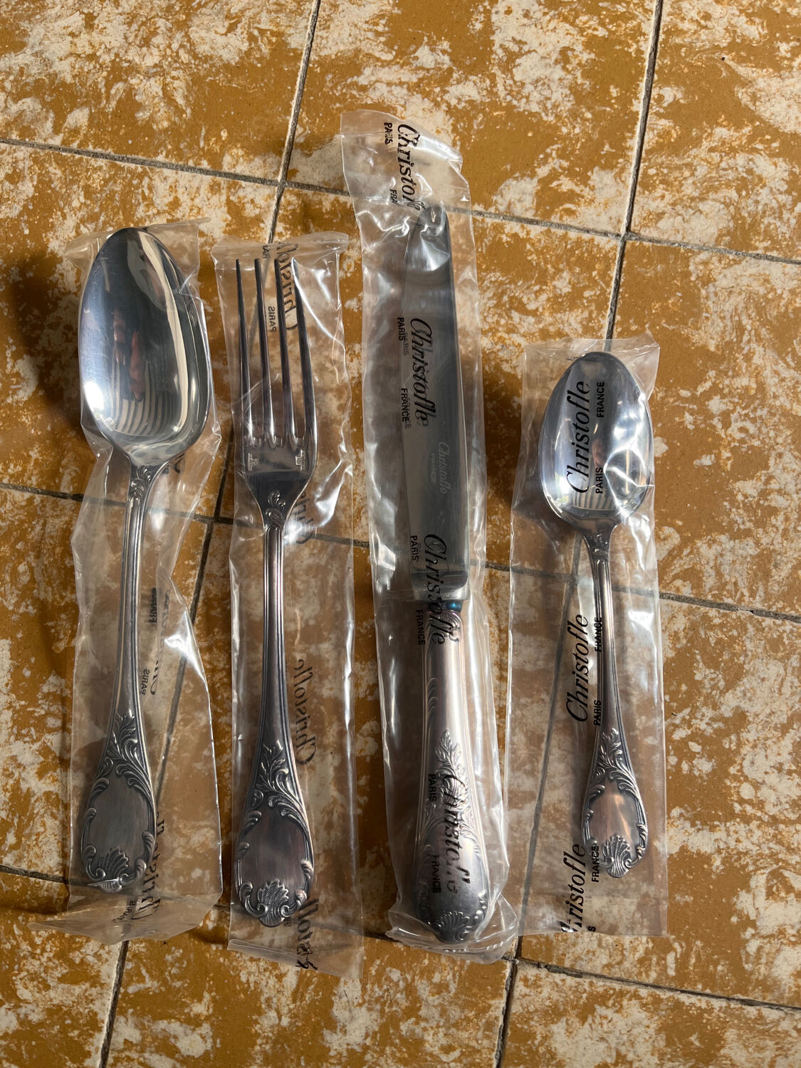 Set of 4 children's cutlery Christofle model Marly