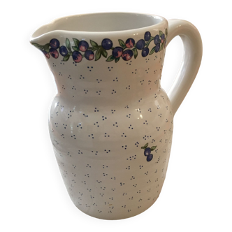 Water jar pitcher broc carafe in handcrafted porcelain l'Hirondelle