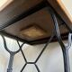 Superb square table made of solid oak from the 1960s, with a cast iron bistro base.