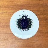 Mid-Century Danish wall plate with Crazy Bird design by Beth Breyen for Royal Copenhagen.