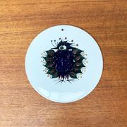 Mid-Century Danish wall plate with Crazy Bird design by Beth Breyen for Royal Copenhagen.