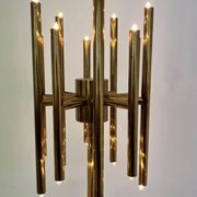 Mid-century design brass floor lamp, 1980s in style of Gaetano Sciolari