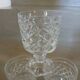 6 verres à pied en verre taillé