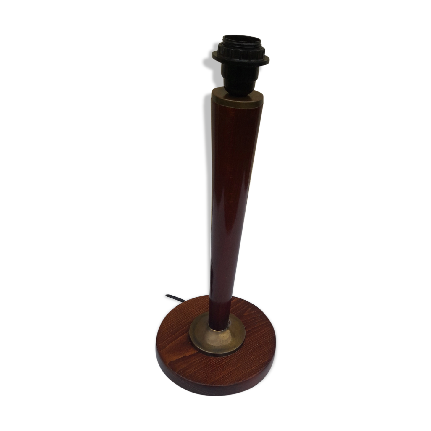 Pied de lampe de bureau en acajou h 44,5 cm