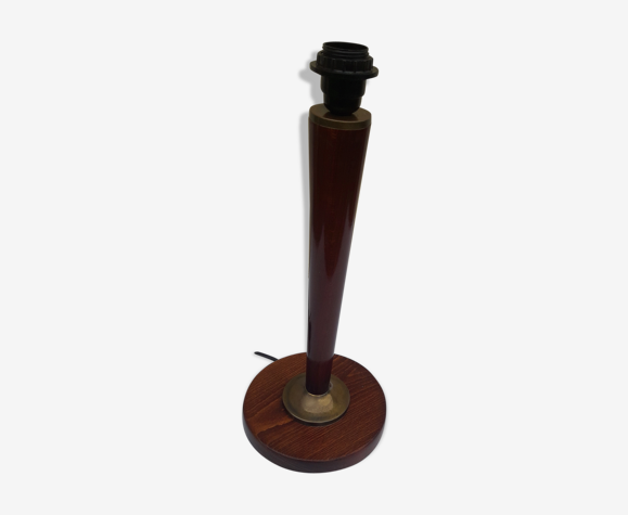 Pied de lampe de bureau en acajou h 44,5 cm
