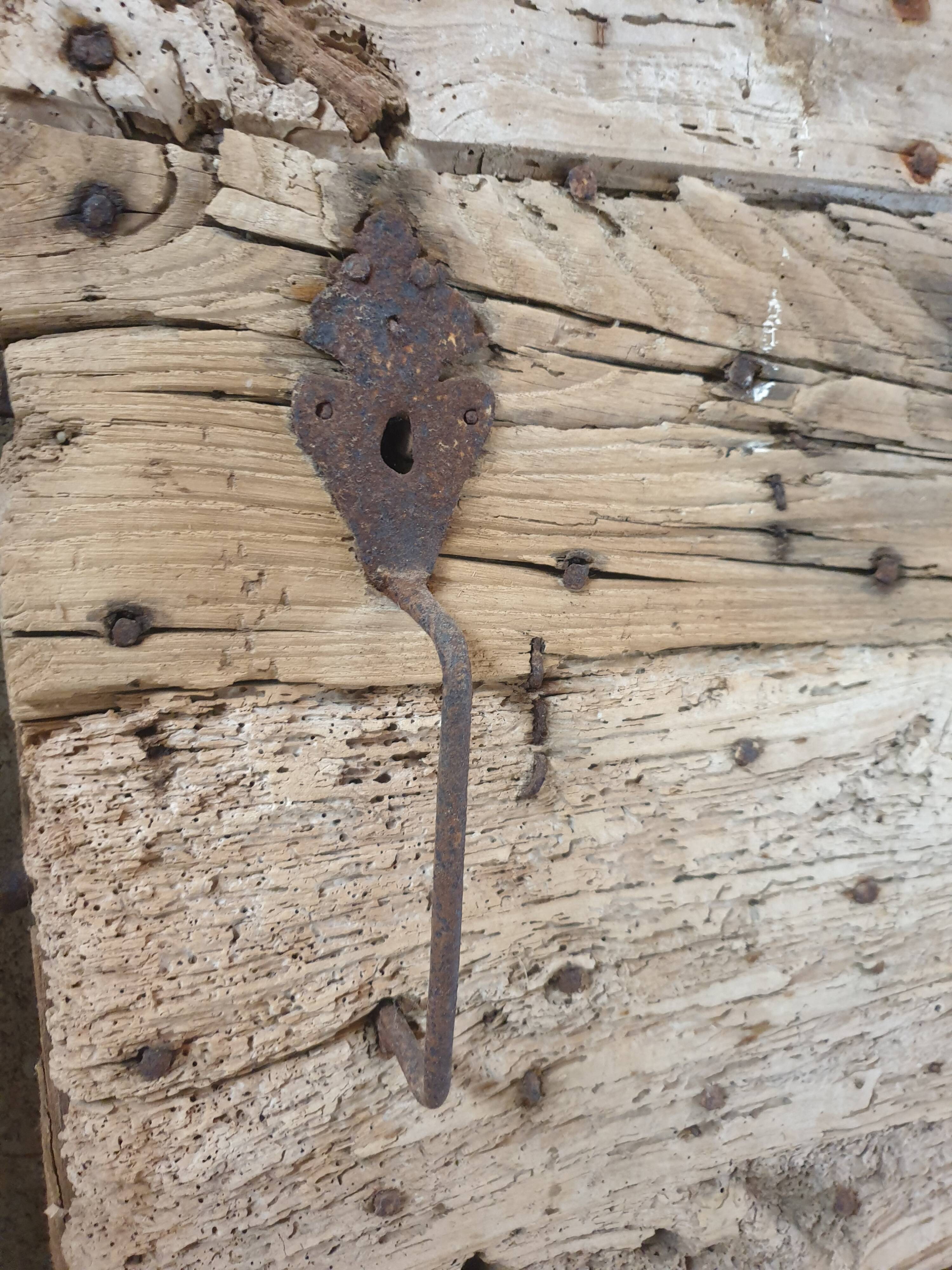 18th century studded chestnut door