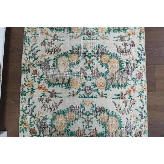 1970s Vintage Turkish Hand-Knotted Area Rug 86x177
