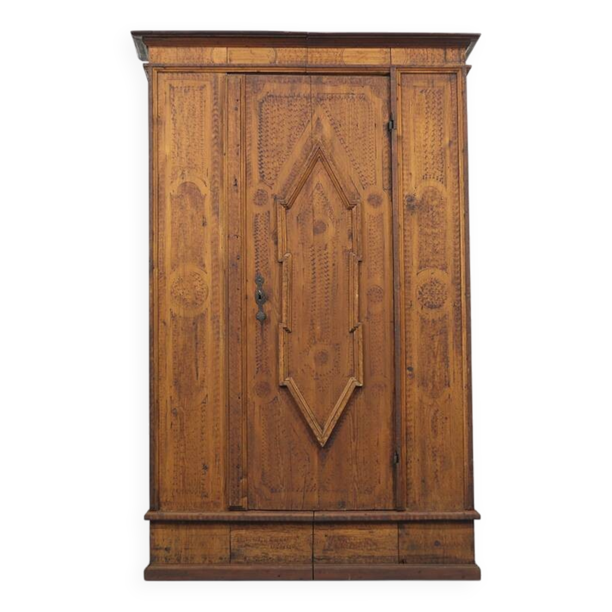 Painted Folk Art Bridal Cupboard