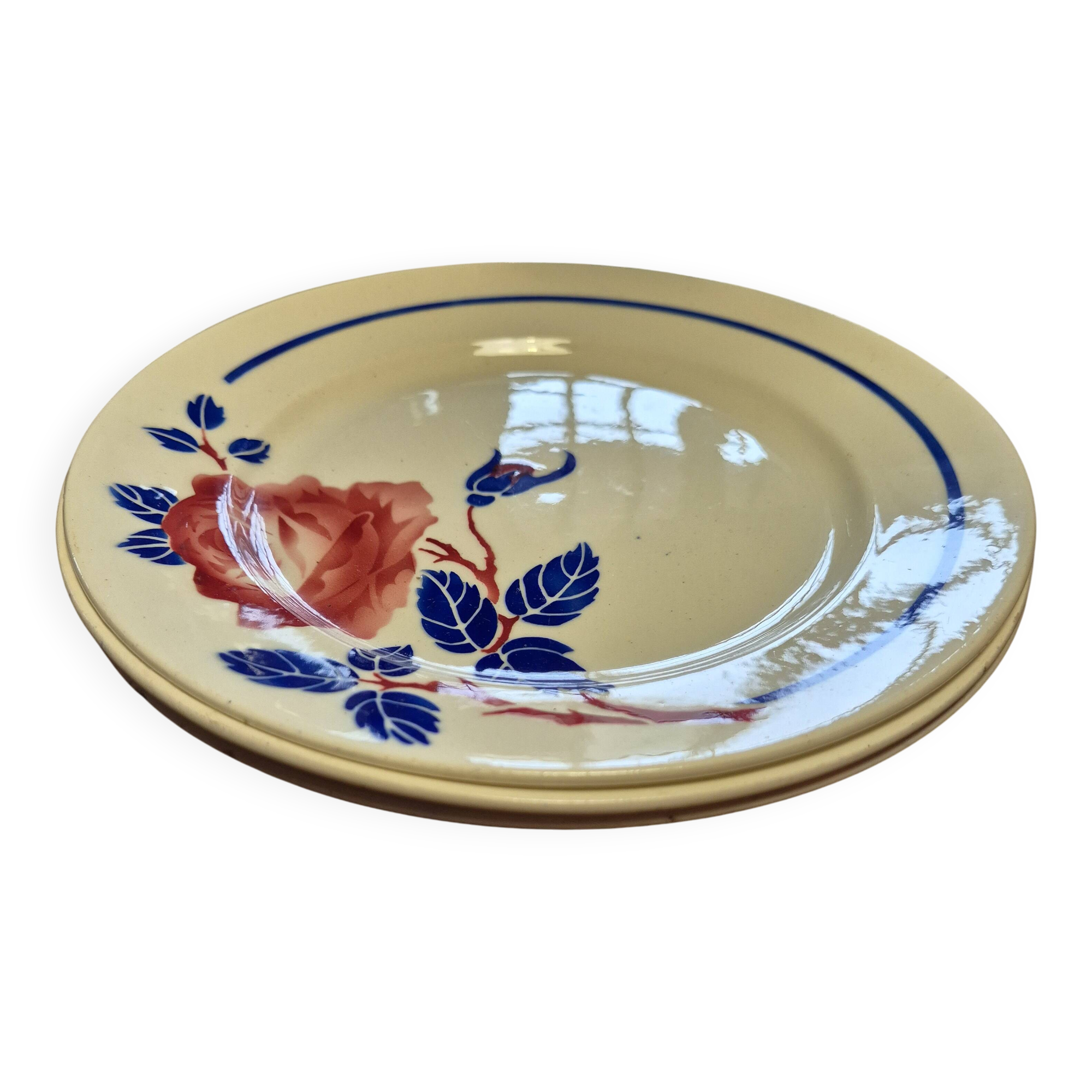 K&G Lunéville flat plates model Chantal set of 3 Art Nouveau style