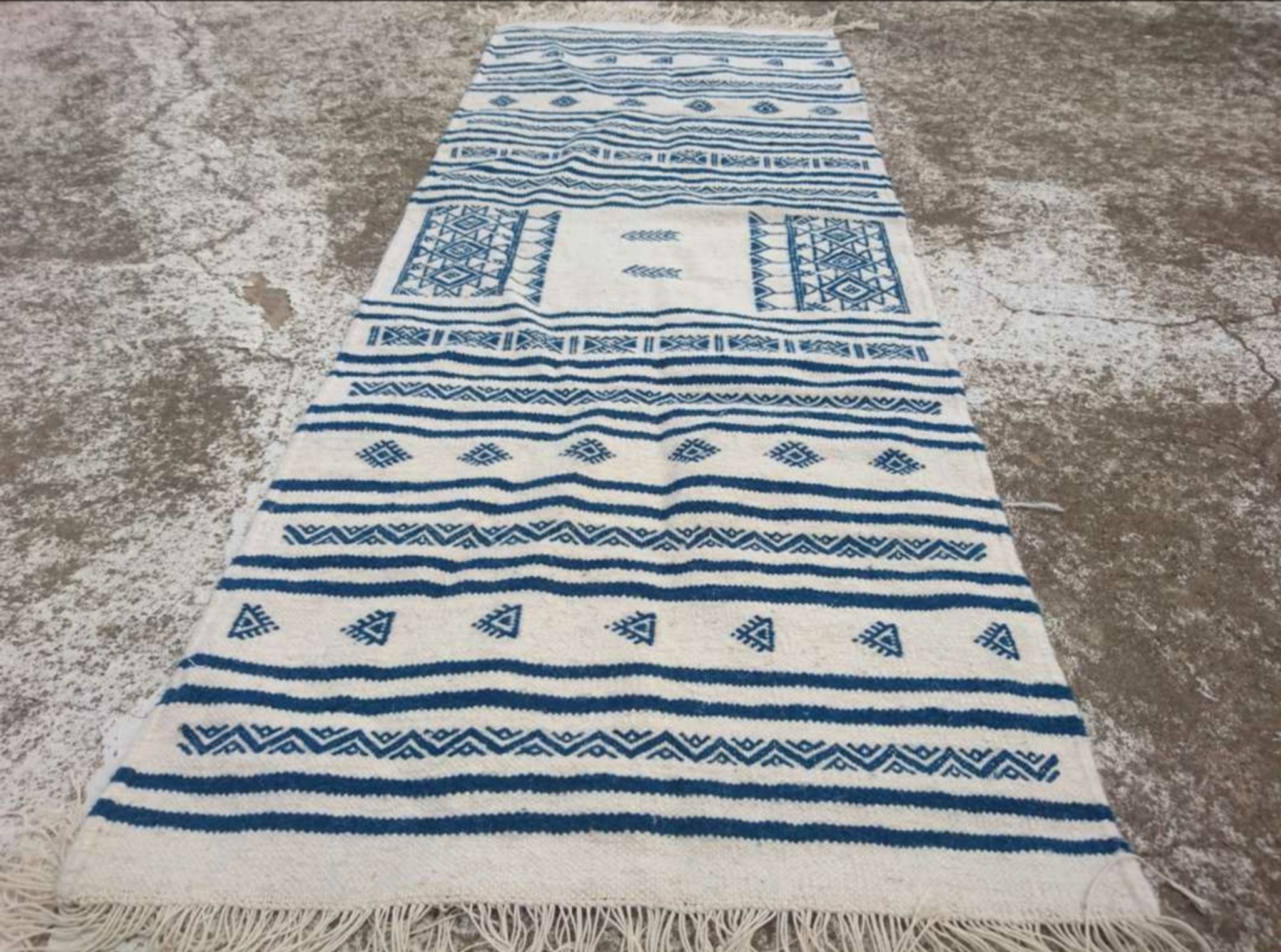 Kilim de couloir en pure laine 70x180cm