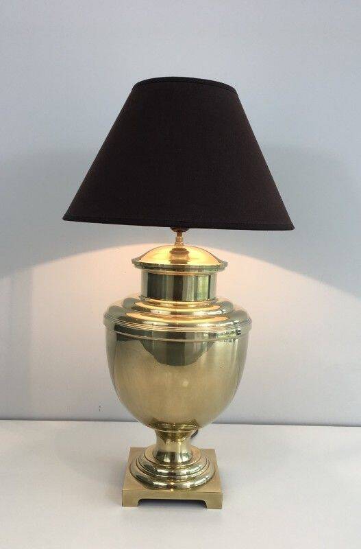 Neoclassical style brass baluster lamp