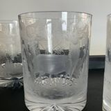 Série de 5 verres à whisky en cristal ciselé