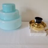 Art Deco blue skyscraper lamp