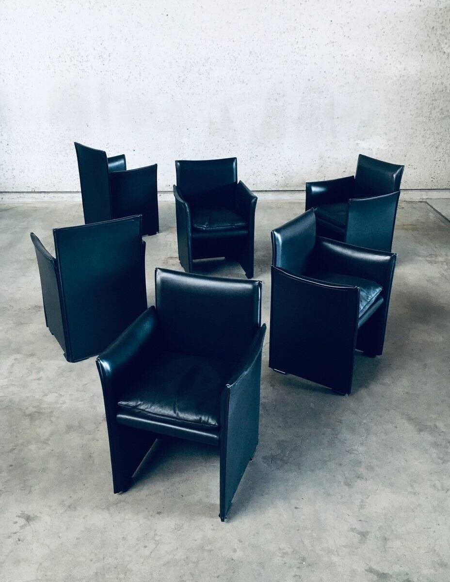 Postmodern Model 401 Break Armchairs by Mario Bellini for Cassina, Italy, 1980s, Set of 6