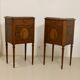 Pair of marquetry bedside tables decorated in marble façade Brèche d'Aleppo. Ref Toulouse.