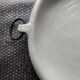 XXXL flat centerpiece in glazed earthenware with wrought iron rings.