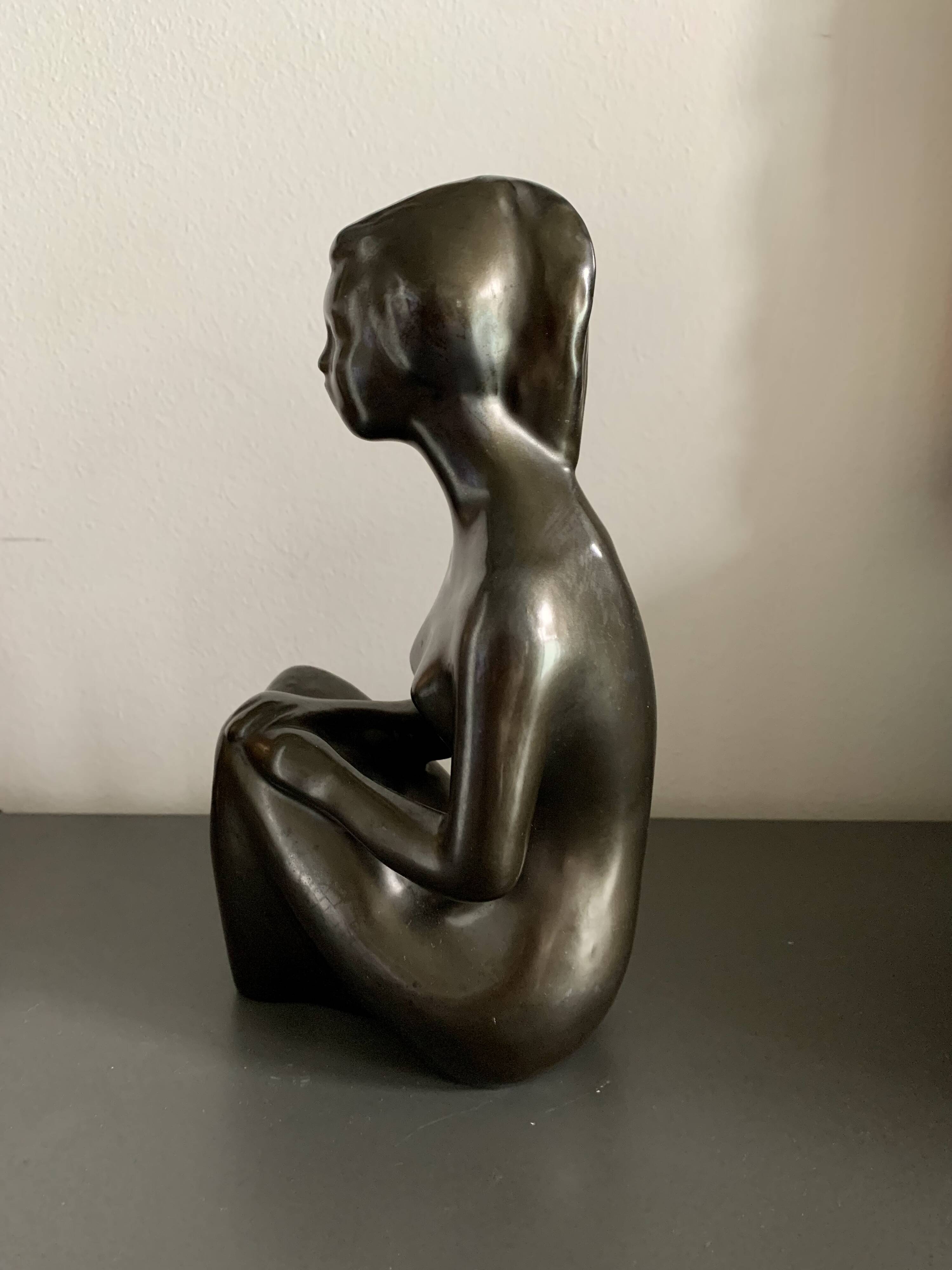 Ceramic Lady Sculpture by Jitka Forejtova for Keramos, 1960s