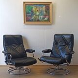 Scandinavian design leather armchairs 70s