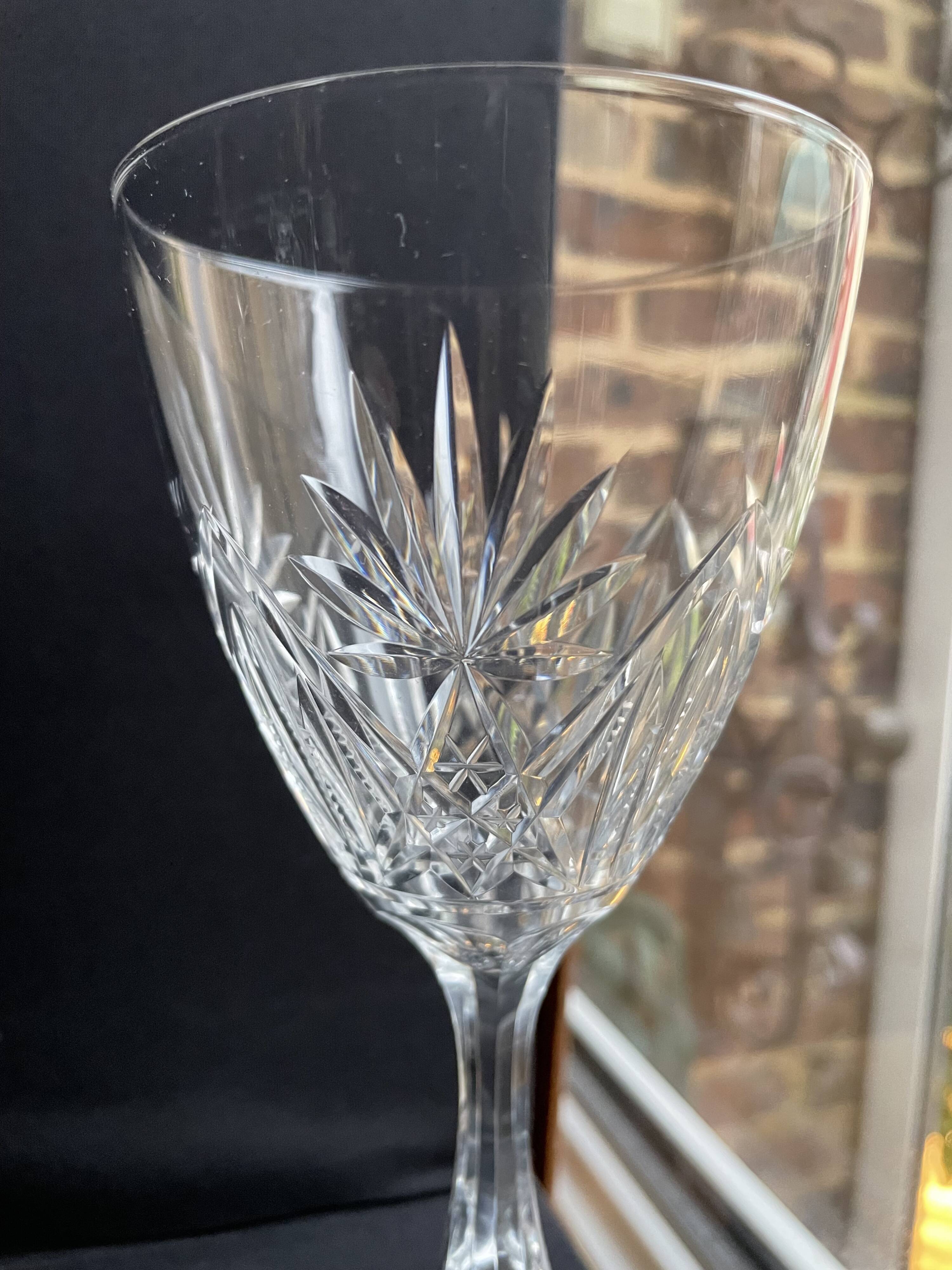 4 Large cut crystal glasses