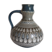 Ceramic handle vase with vintage graphic decoration