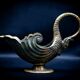Bronze patinated pocket emptier with swan decoration by Max Le Verrier.