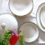 Set of 12 porcelain soup plates collection ''Juan'' Sarreguemine Digoin 1950