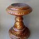 Antique turned lacquered wooden candlestand