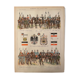 Lithograph engraving on the Army of Germany of 1897