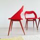4 Chaises Louis Paolozzi rouge