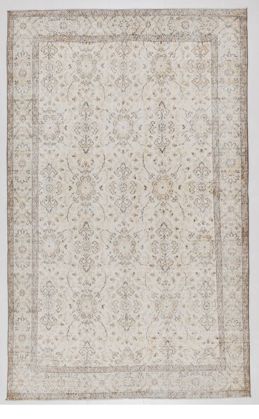 Geometric Pattern Vintage Oushak Area Rug, 174x279 Cm