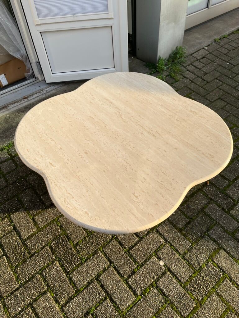 Flower travertine coffee table